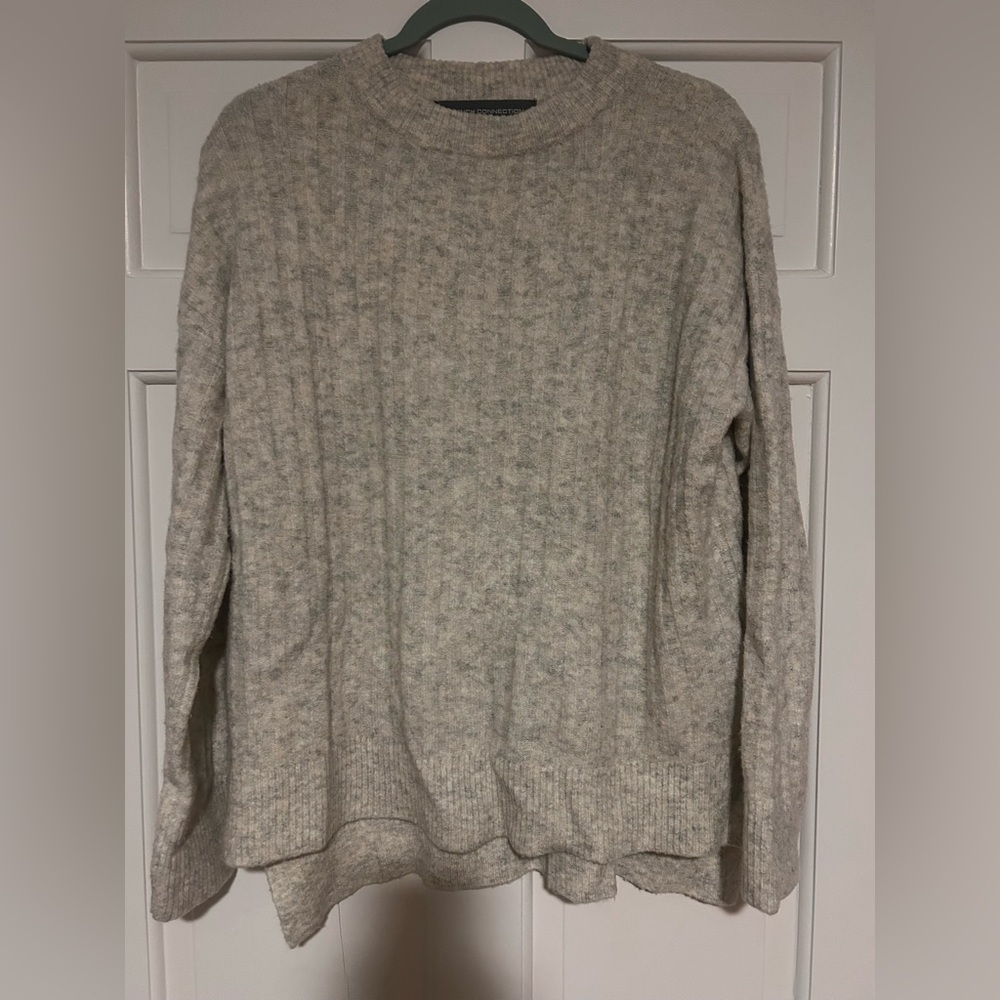 French Connection Heathered Cream Turtleneck Sweater